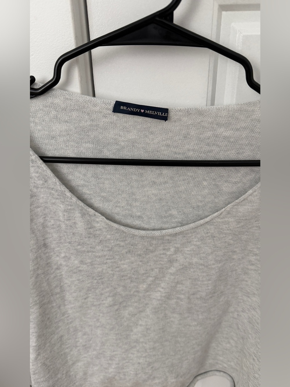 Brandy Melville Cameron Cropped Sweater Grey Womens OS - Picture 5 of 6